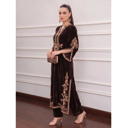 UA-316 Luxury Velvet Kaftan Style Co-Ord Set | Umnna