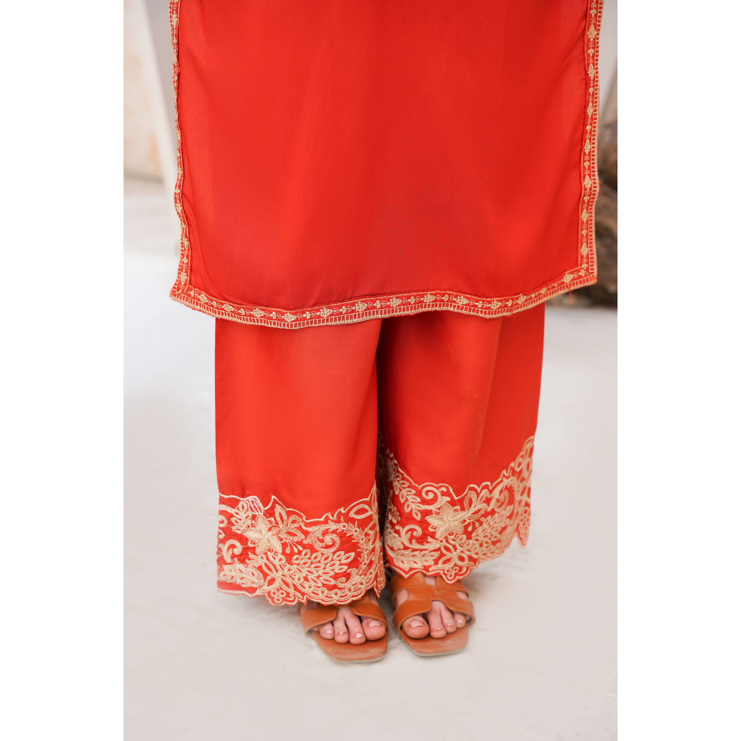 U-71 Embroidered Linen with Pockets 2 Pc Co Ord Set Dress | Ready to wear | UMNAA