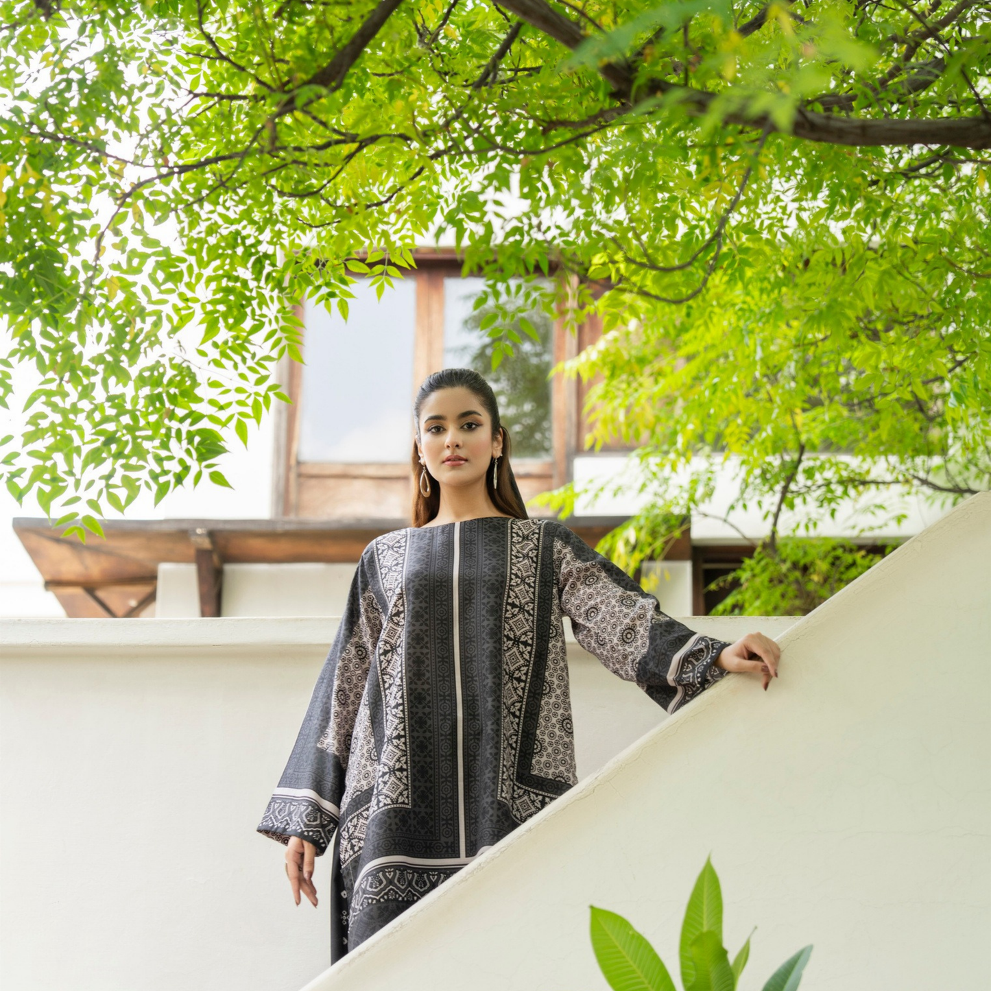 Sëleñe Raw Silk Printed Co-Ords Set by Karma Collection | Ready to Wear Modest fashion Asian