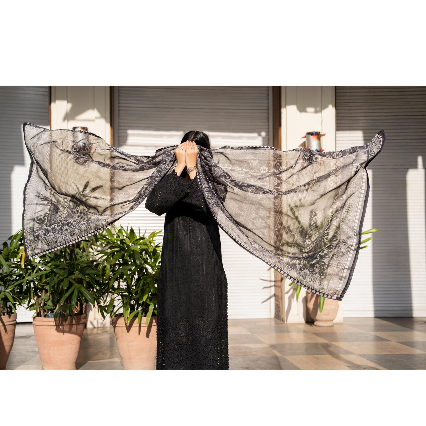 UCA-22 3 pc Summer Cotton Lawn Monochrome Collection | Ready to Wear | Casuallite