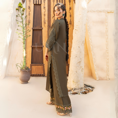 UA-58 Embroidered Viscose Linen 2 Pc Pakistani Co Ord Set Dress | UMNAA