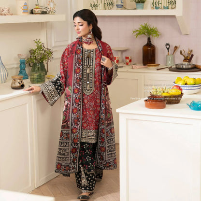 "Gulmahar" Embroidered Lawn Farshi Shalwar Collection by karma Collection