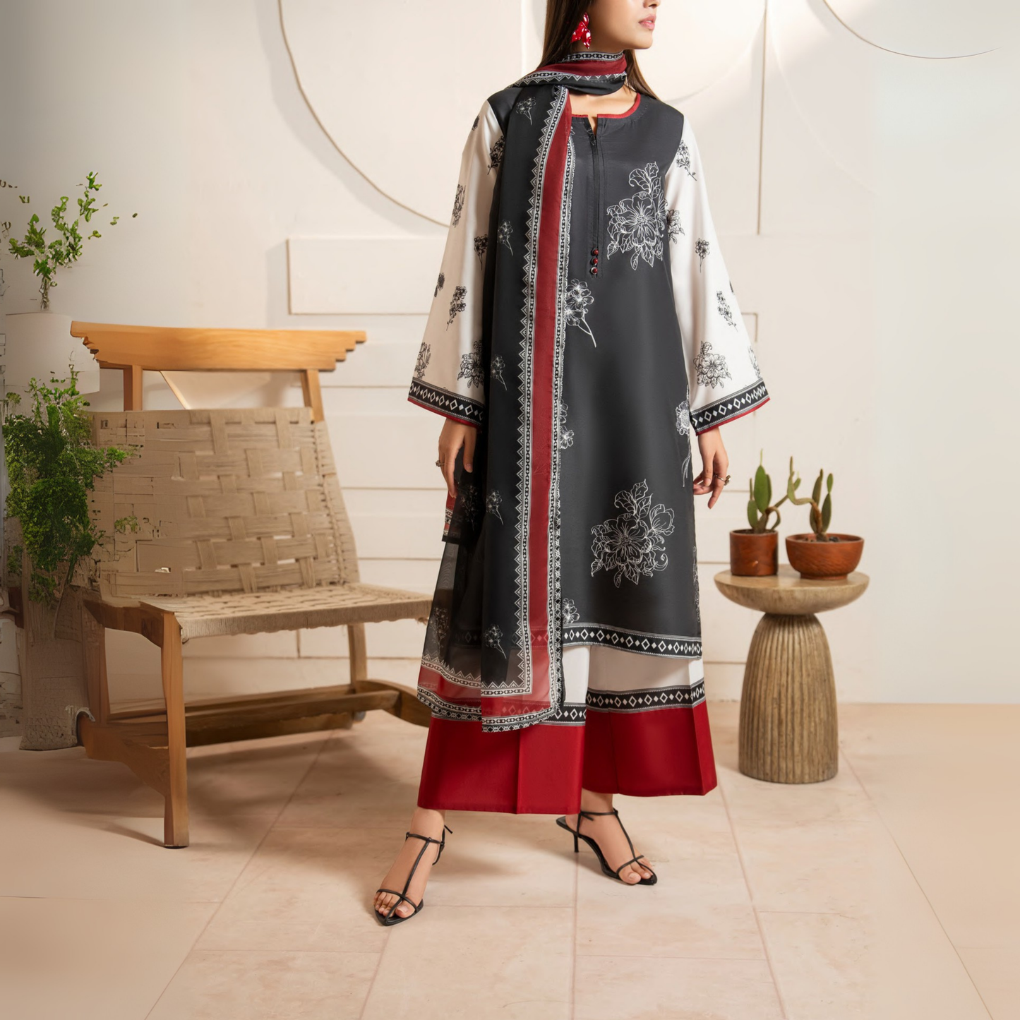 UCA-26 "Gul e Jana" Viscose Silk 3 Pc Collection by Casuallite