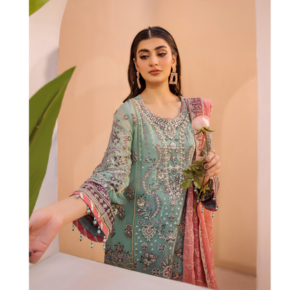 UTT-10 "Chantelle" Embroidered Chiffon Festive Collection by Traditional Thread