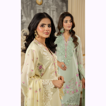 F-464 Embroidered Georgette Farshi Shalwar Collection by karma Collection