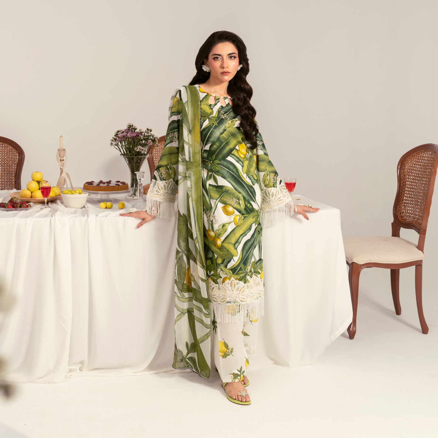 UA-94 3 Pc Embroidered Printed Summer Lawn | Ready to Wear | Umnaa