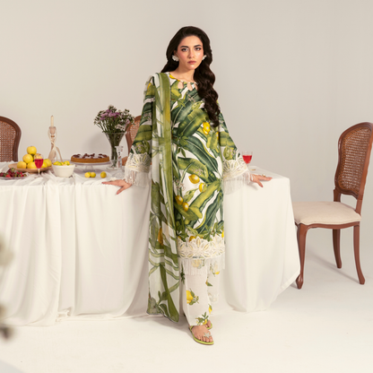 UA-94 3 Pc Embroidered Printed Summer Lawn | Ready to Wear | Umnaa