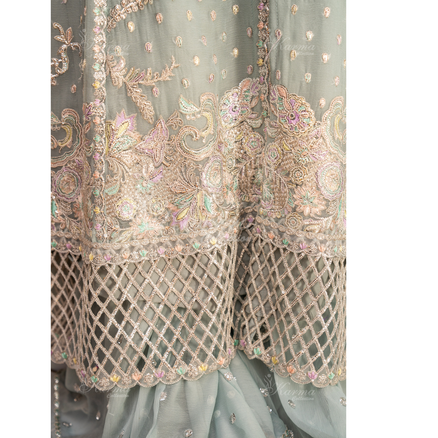 Luxury Embroidered Chiffon Party wear dress  | Wedding Collection | karma Collection | UMKC01201