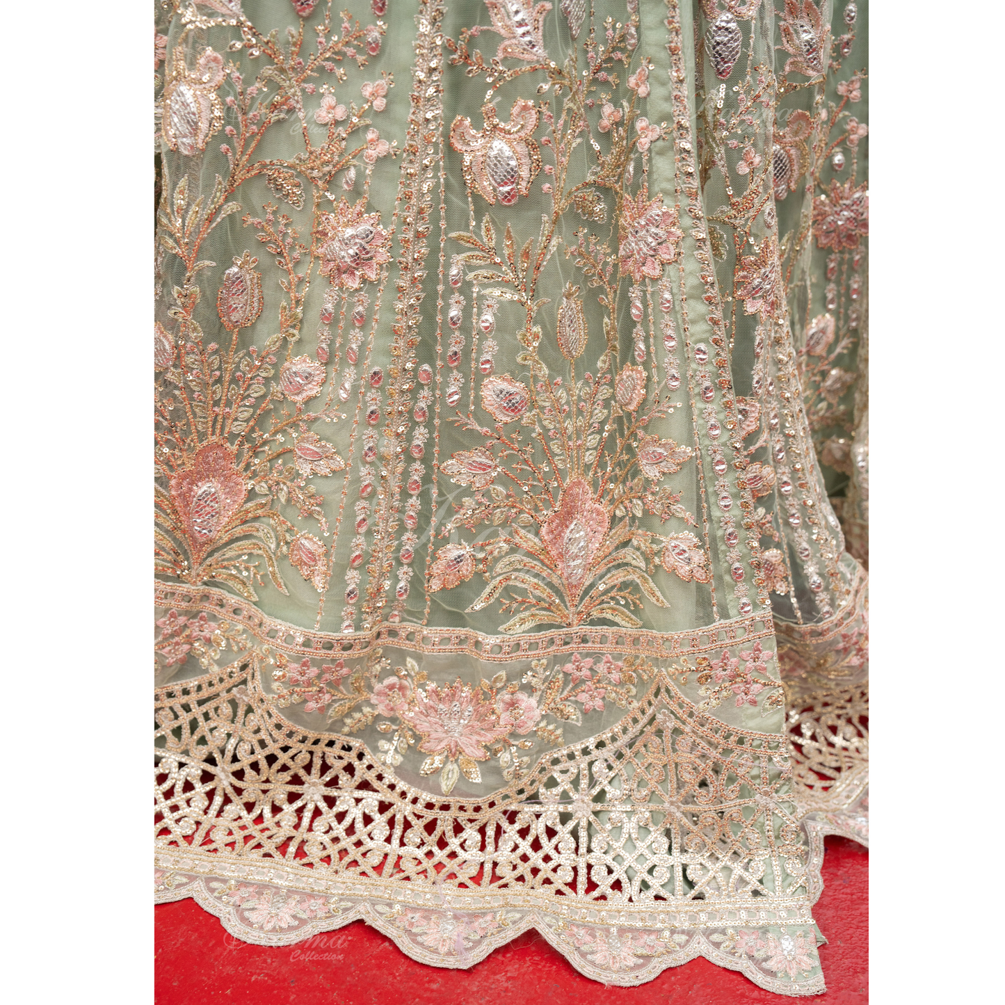 Luxury Embroidered soft Net long Maxi | Wedding Collection | karma Collection | UMKC01301