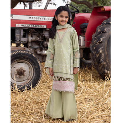 UAL-105 Luxury Festive Lawn Embroidered Mother–Daughter Matching Outfit Set by ALLY'S