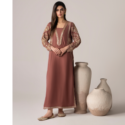 RA-26 Velvet Kaftan Dress Collection| Embroidered 1 Piece Festive Wear