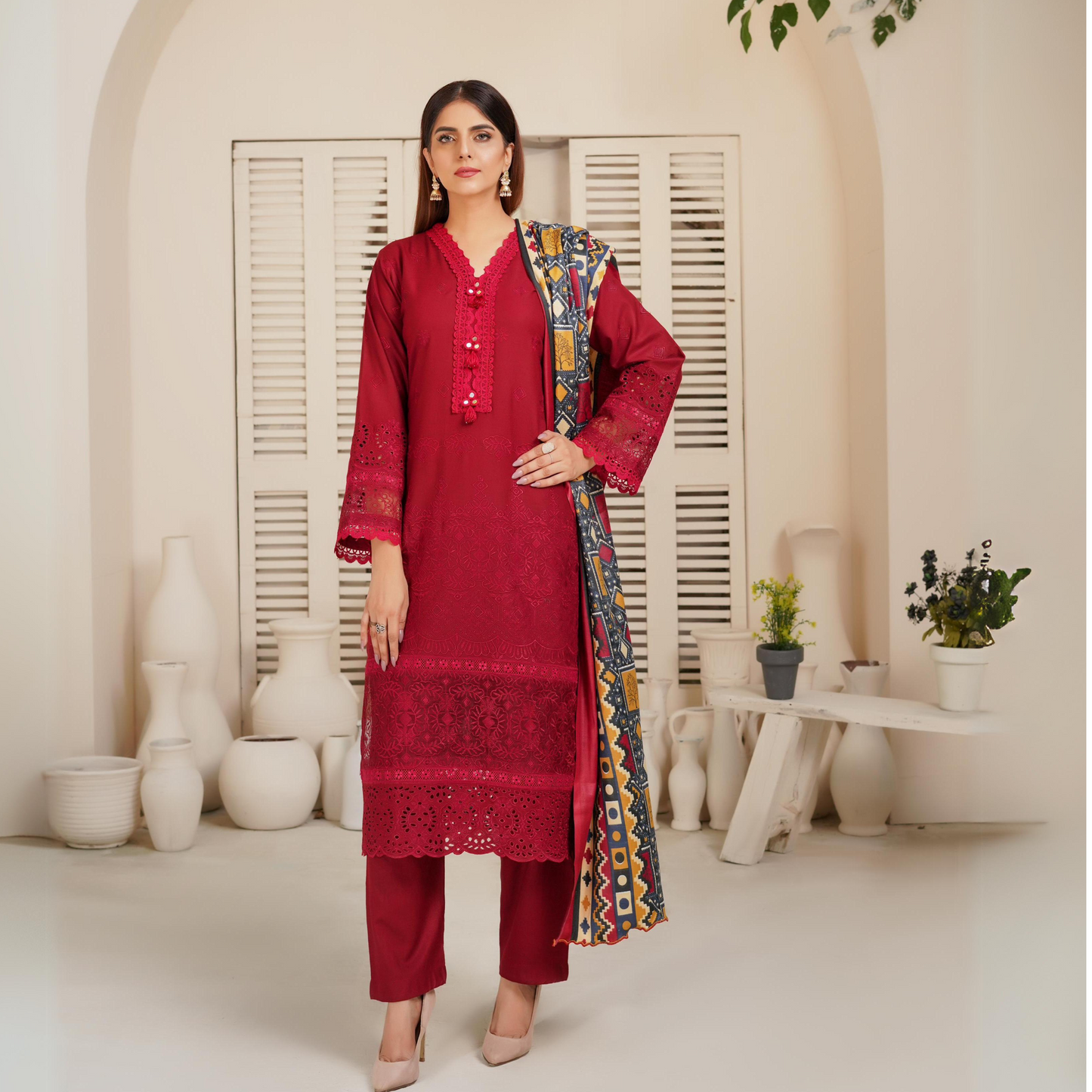 3 Pc Dhanak Collection | Ready to Wear | MUNIRA | UMMUN07