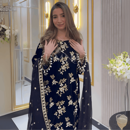 UA-43  Luxury Embroidered Handwork Velvet Collection UMNAA