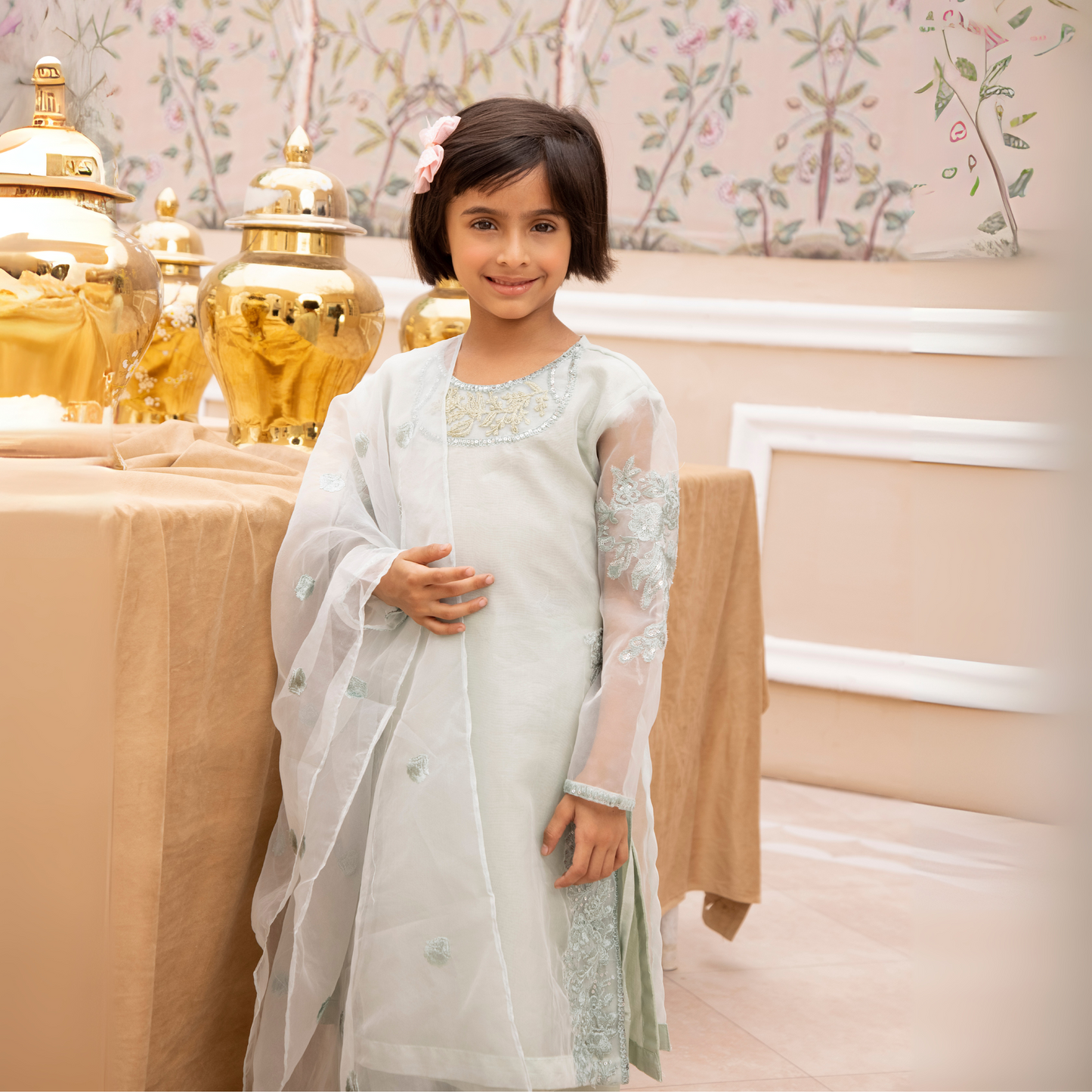 UMS-13 3 Pc Mother & Daughter Luxury Cambric Cotton by Simrans