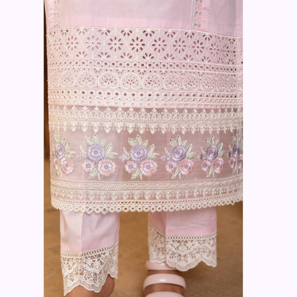 UKC-34 Embroidered Cambric Cotton Dress Ready to Wear 3 Pc - Karma Collection