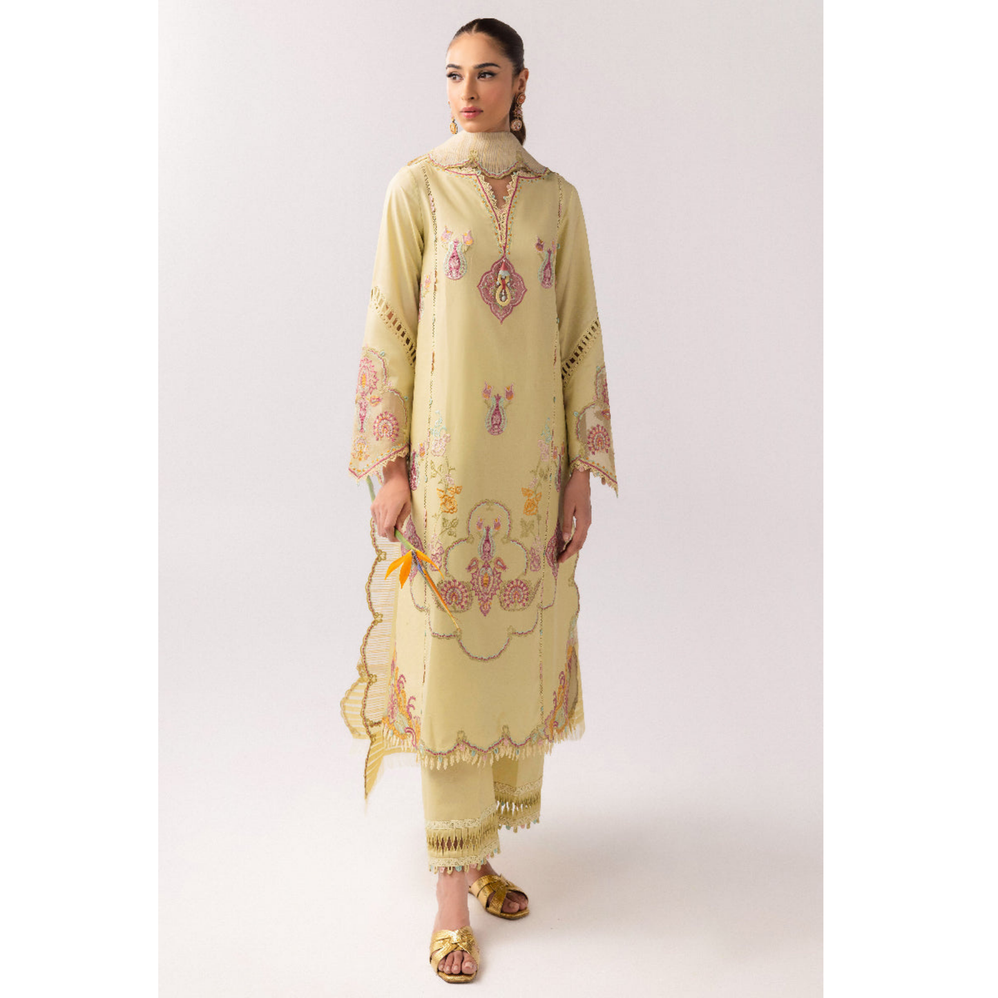 3 Pc Festive Embroidered Collection  | Ready to Wear | Qalamkar