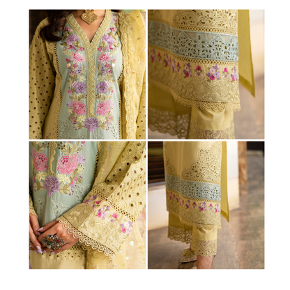 KC-1489 Chikenkari Luxury Cotton 3 Pc Collection | Ready to Wear | Karma Collection