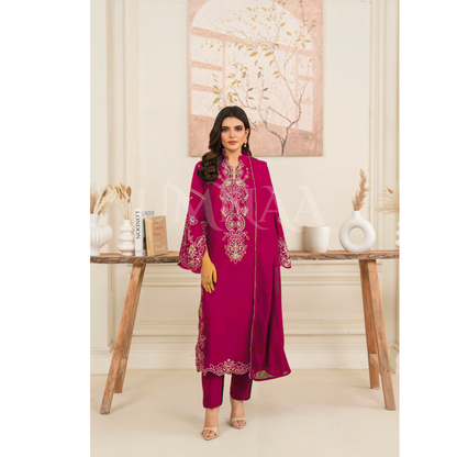 UA-95 3 Pc Embroidered Summer Lawn | Ready to Wear | Umnaa
