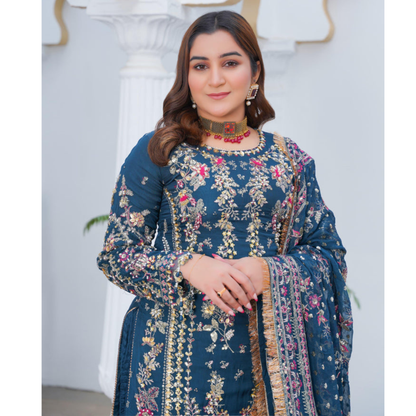 UA-115 Luxury Embroidered Festive Chiffon Collection | Ready to Wear | Umnaa