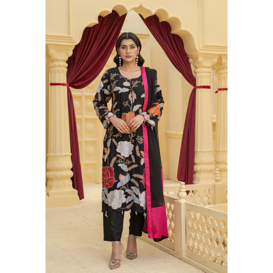 UA-128 3 Pc Embroidered Linen Collection Pakistani Dress Asian Clothes