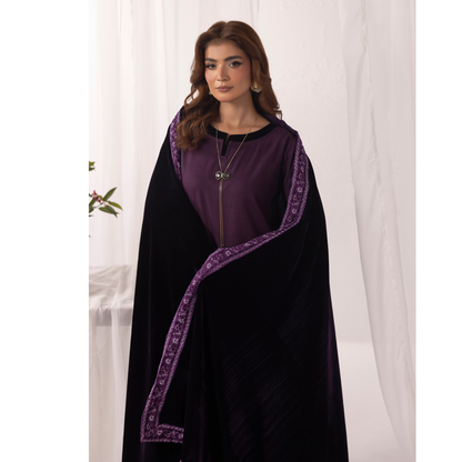 UMS-42 Raqs e bismil khaddar dress with Velvet Shawl by Simrans | Ready to Wear | Asian Clothes