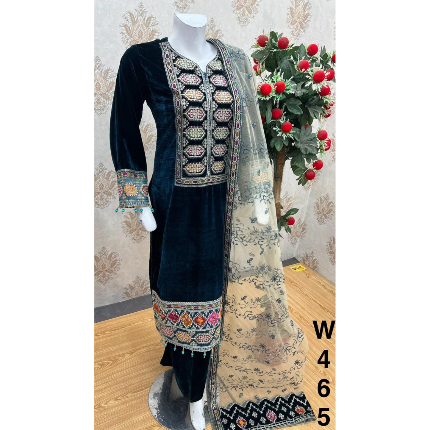 UA-142 Embroidered Luxury Velvet Collection by Umnaa | Asian clothes