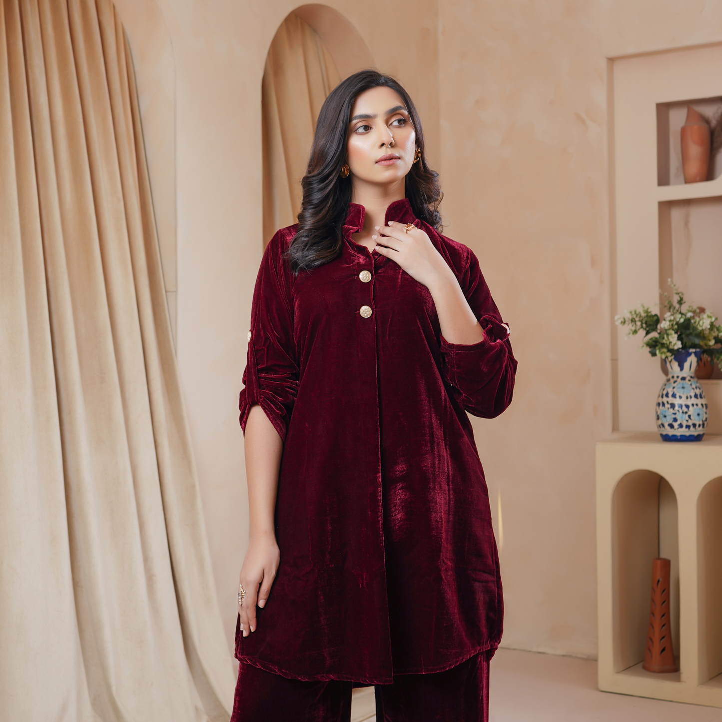 UMS-46 Velvet Co-Ords set by Simrans | Ready to Wear | Asian Clothes