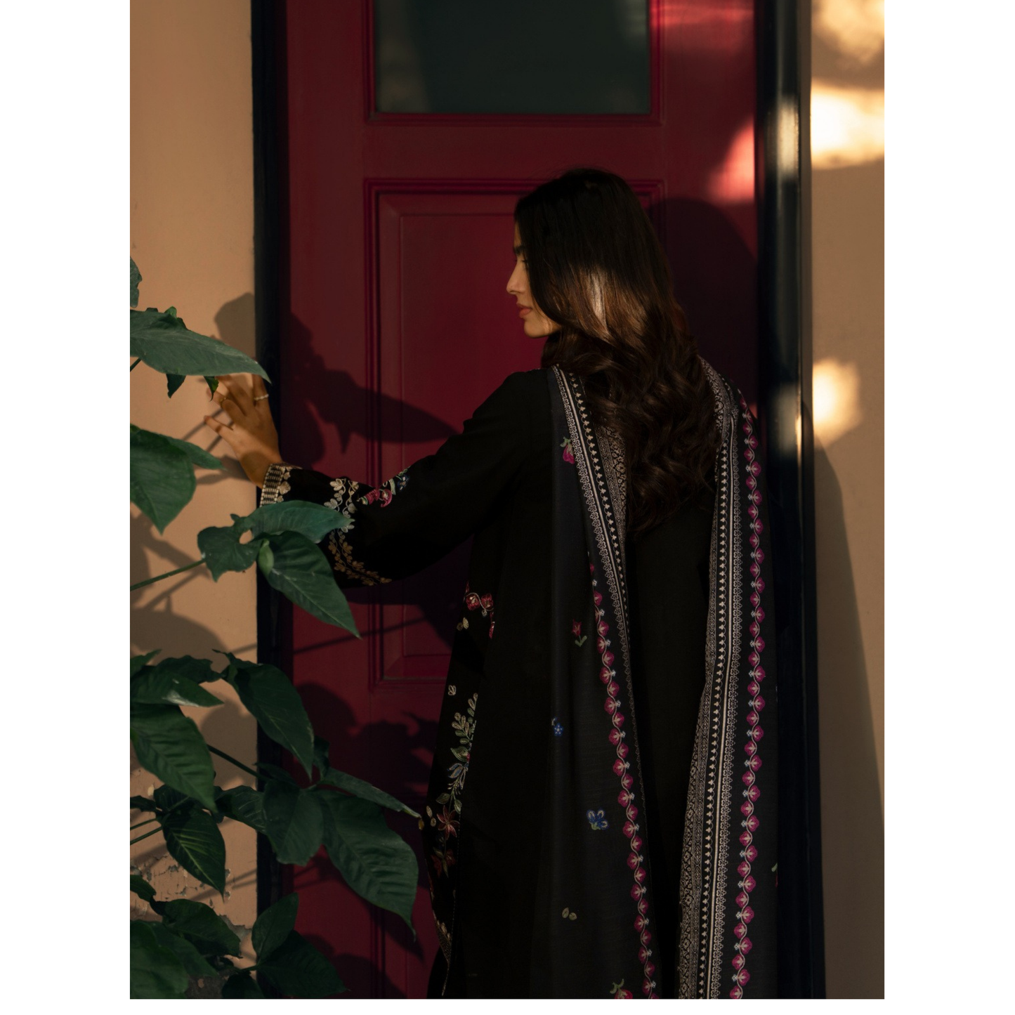 UCA-33 "Shadows" Embroidered Khaddar with Wool Shawl Winter Collection by Casuallite