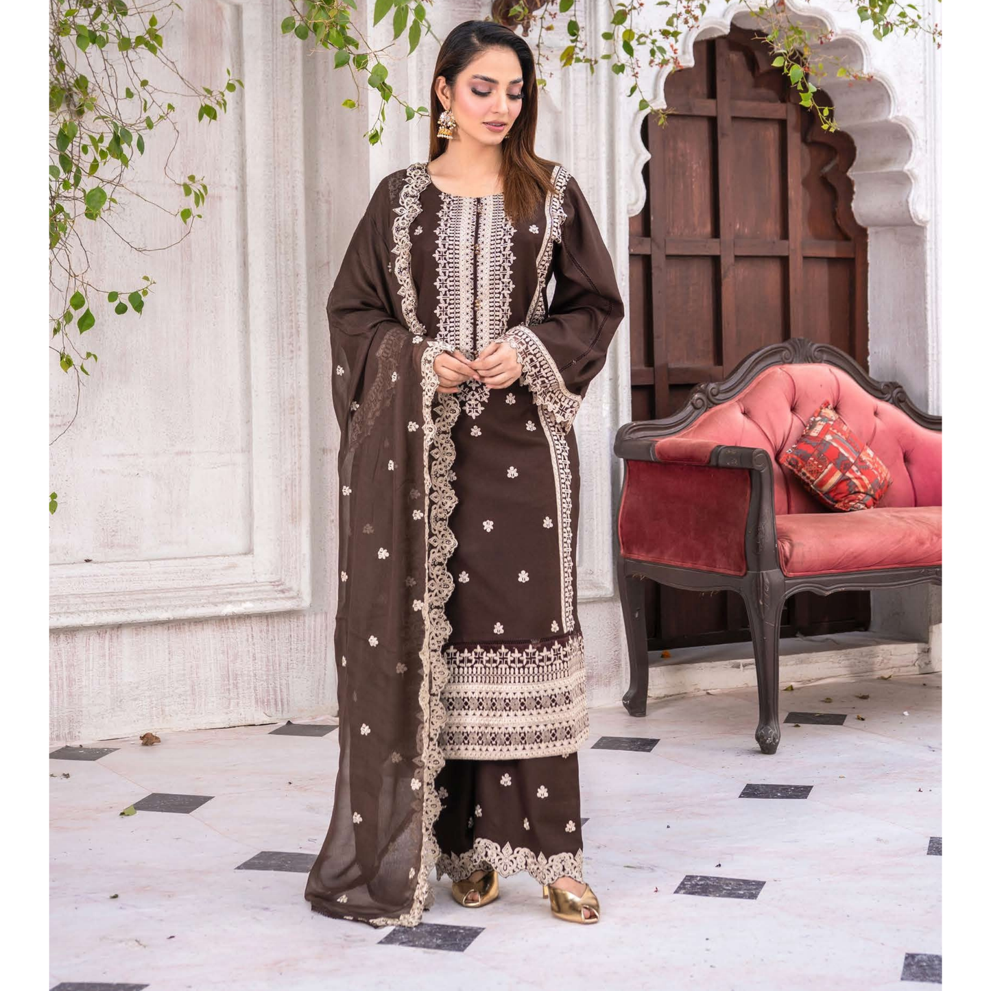 UMRZ-53 "Asim Jofa LUX " Embroidered Dhanak Collection By Rangz