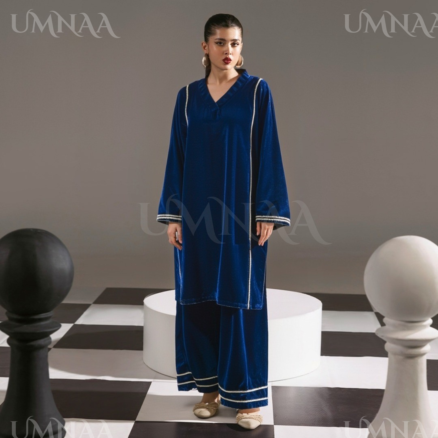 UA-149 Solid Velvet Farshi Shalwar Collection by Umnaa