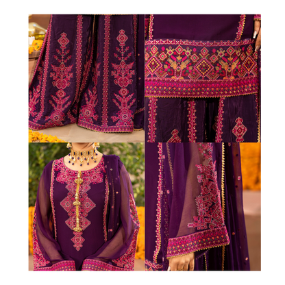 F-494 "Hayat" Embroidered Georgette Chiffon 3 Pc Collection