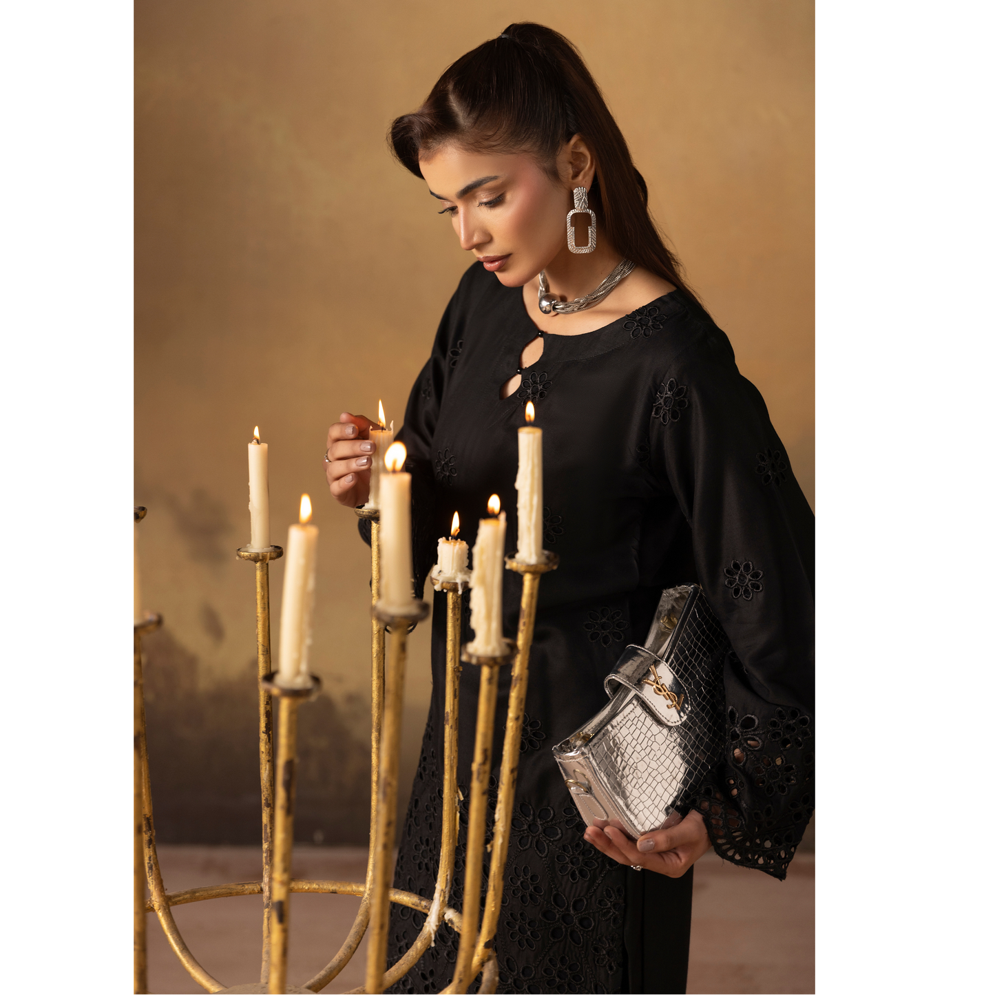 UMS-50 "Luxkari" Linen Chikenkari Co-Ords 2 pc Set by Simrans