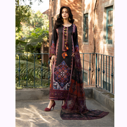 "Eliana" Embroidered Printed Shamooz Silk by Karma Collection | Asian Clothes | Eid
