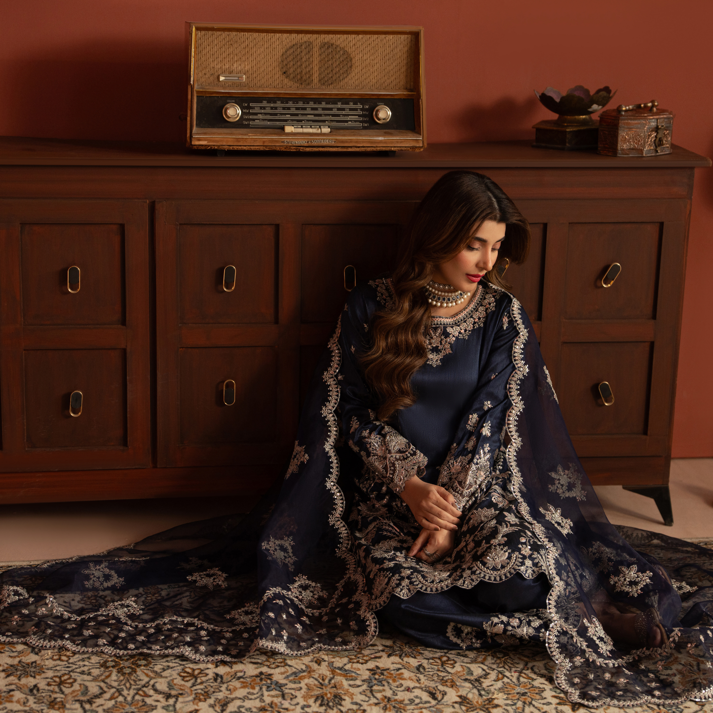 UA-170 Raw Silk Embroidered Festive Collection