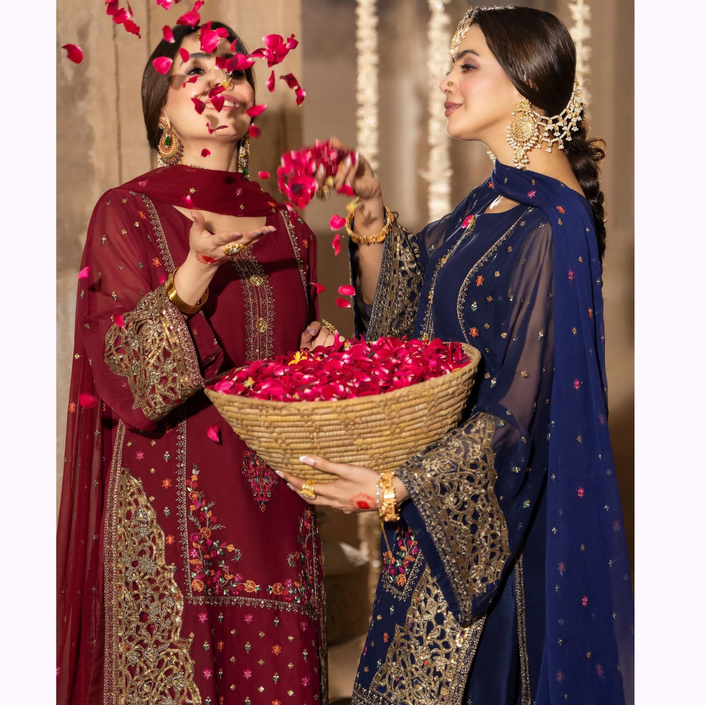 F-521 "Saj Dhaj" Embroidered Georgette Collection by Karma Collection