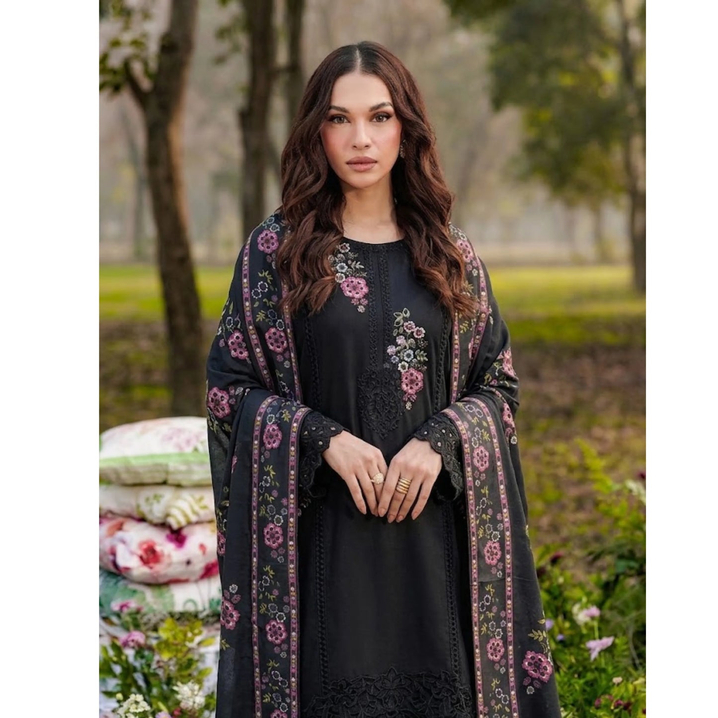 UA-185 Embroidered Cotton 3-Piece Collection | Ready to Wear Asian clothes