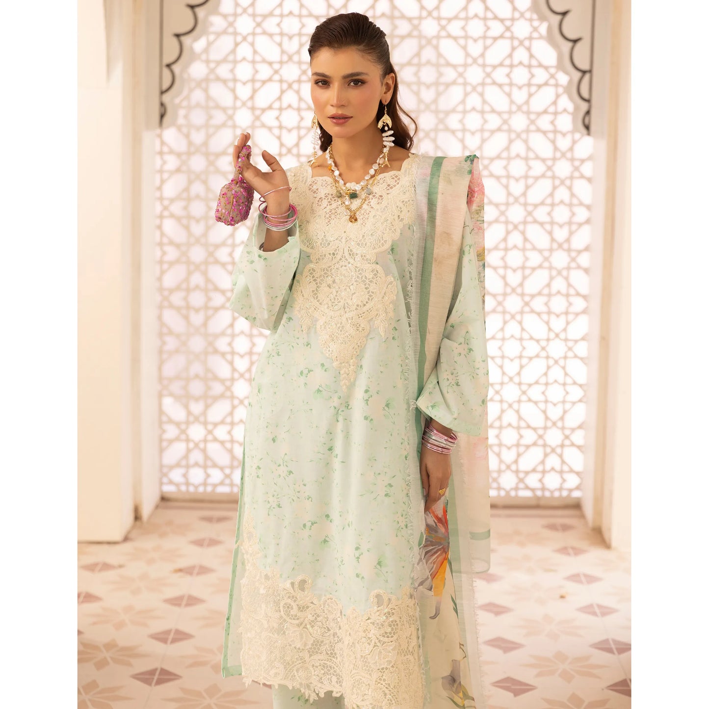 UMS-63 "Limelight" by Simrans Embroidered Printed Pure Lawn 3 Pc Collection Ready to Wear Pakistani Asian clothes