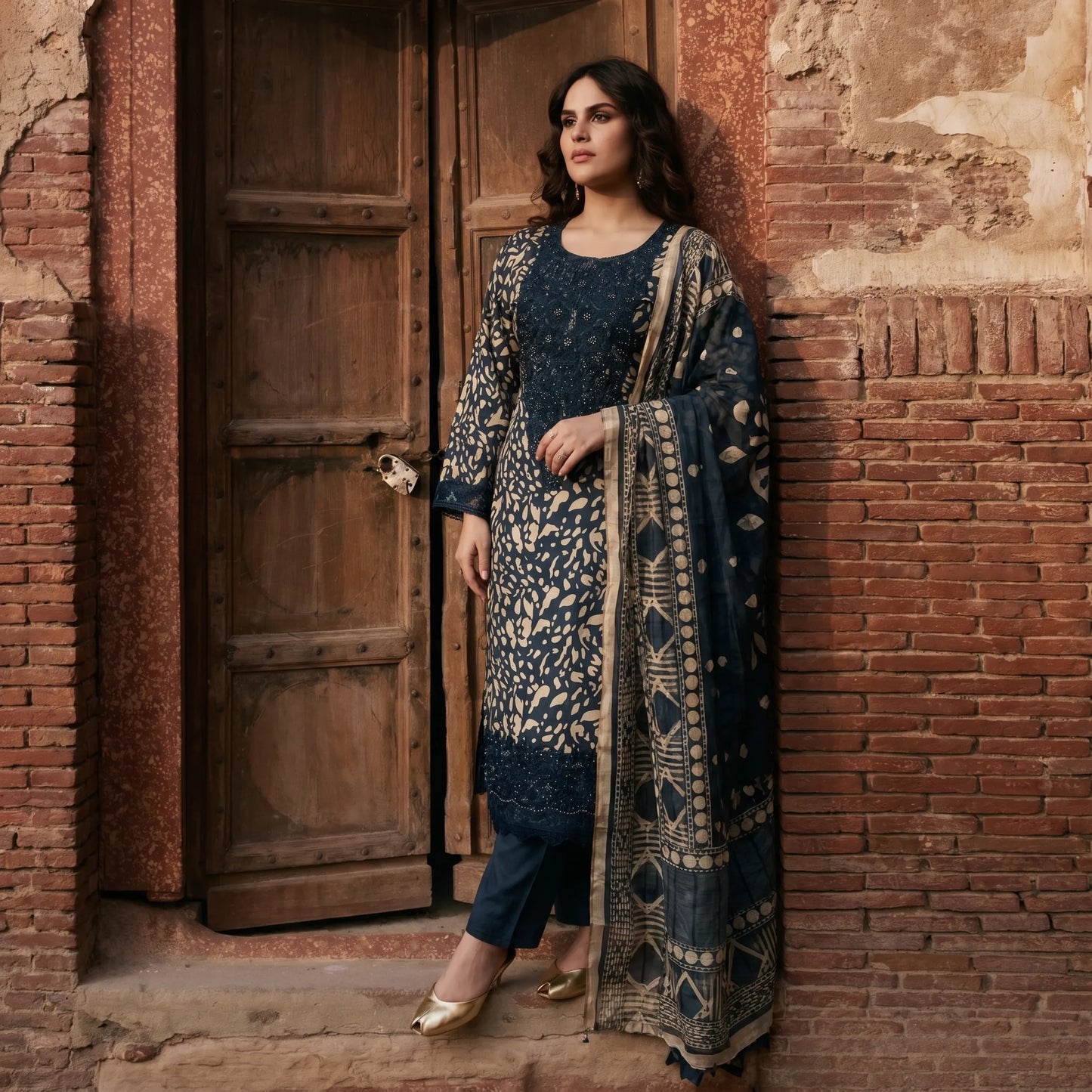 UA-198 Embroidered Printed Poly Silk Lawn Collection by Umnaa | Ready to Wear | Asian Clothes