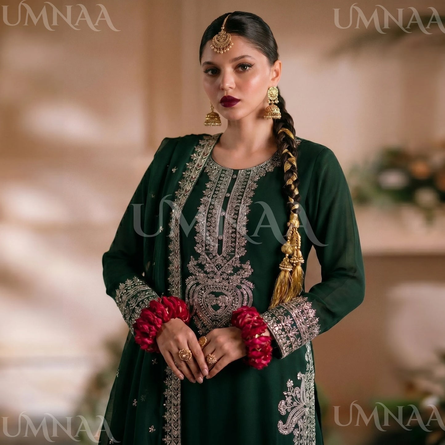 UA-210 Embroidered Chiffon Sharara Festive Collection by umnaa | Ready to Wear Pakistani Asian clothes