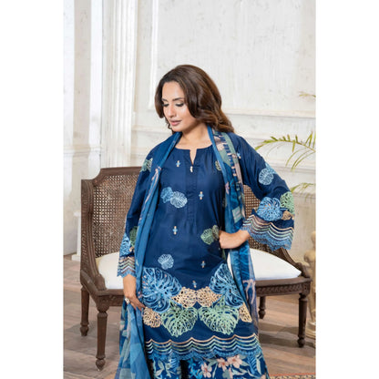 UMRZ-61 "Riwayat" by Rangz Embroidered Cotton with poly Lawn Sharara Festive collection| Ready to Wear Pakistani Asian clothes