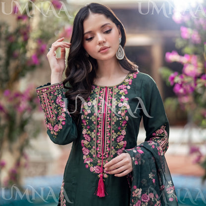 UA-335 Embroidered Viscose 3 Pc Collection Ready to Wear Pakistani Asian clothes by Umnaa