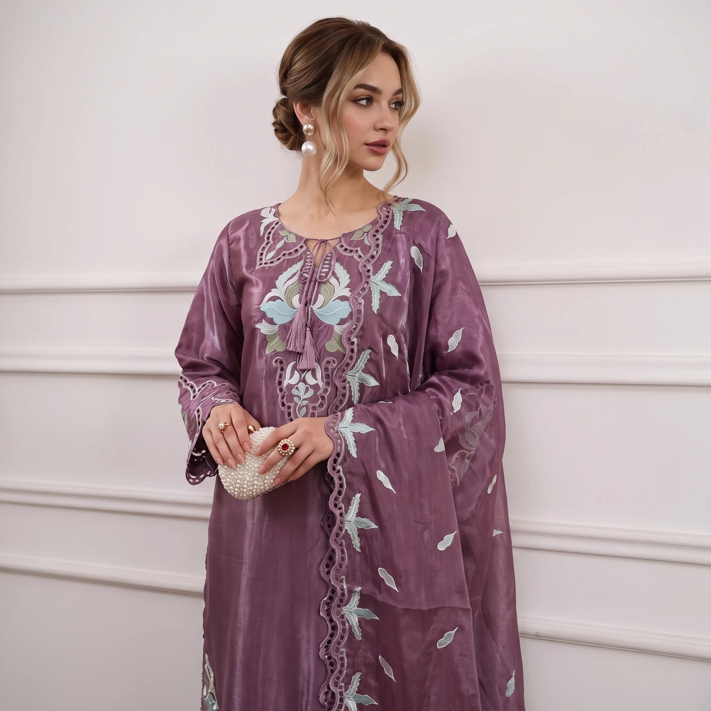 UA-265 Embroidered Festive Kaftan Sheesha Silk Collection by Umnaa | Pakistani Trendy Kaftan Asian Clothing
