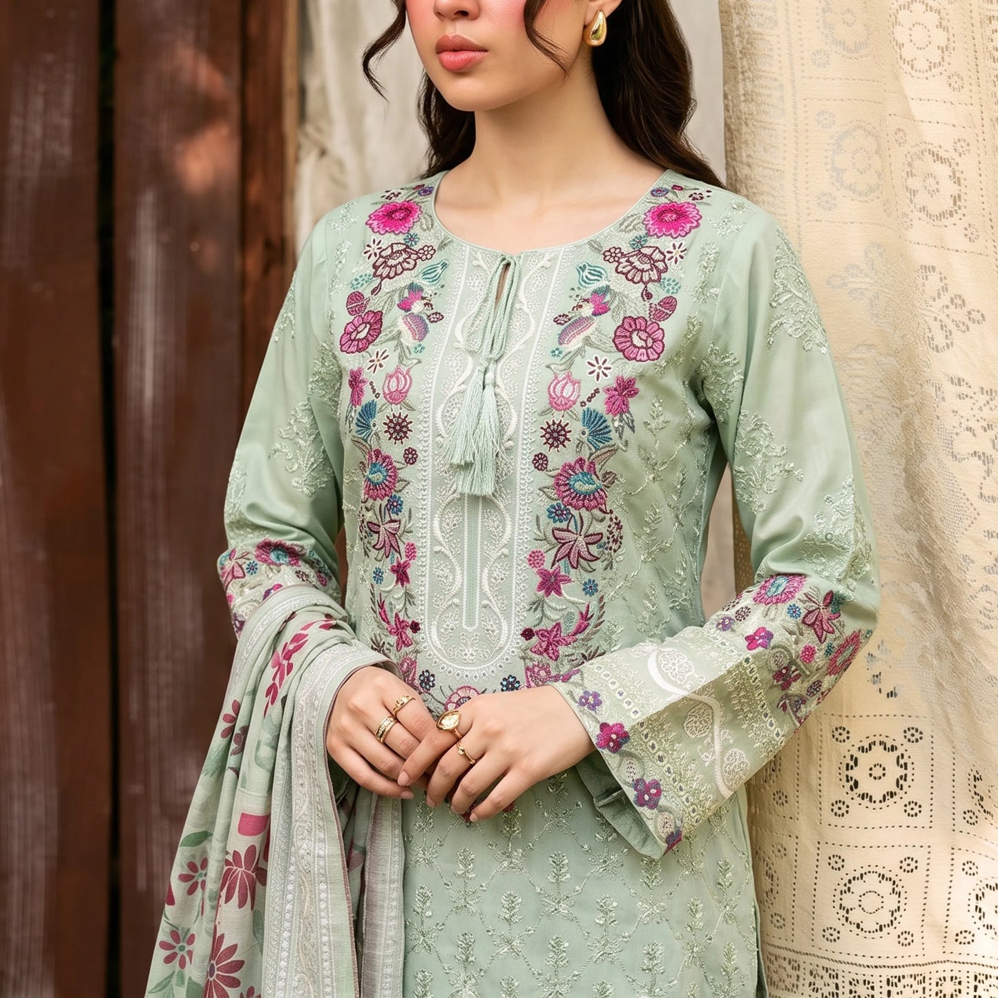 UA-269 Embroidered Cambric Cotton 3 Pc Collection | Umnaa