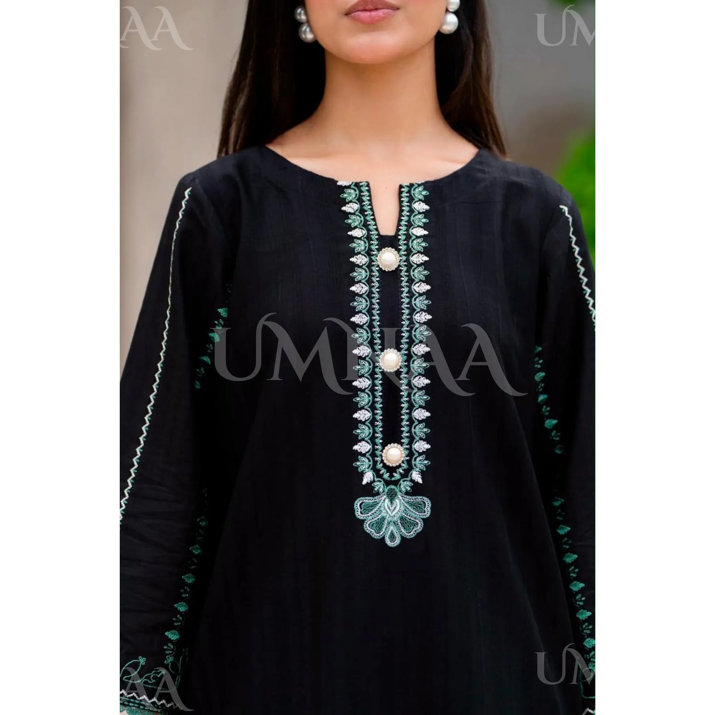 UA-277 Embroidered Trendy Cotton Co-Ord Set | Umnaa