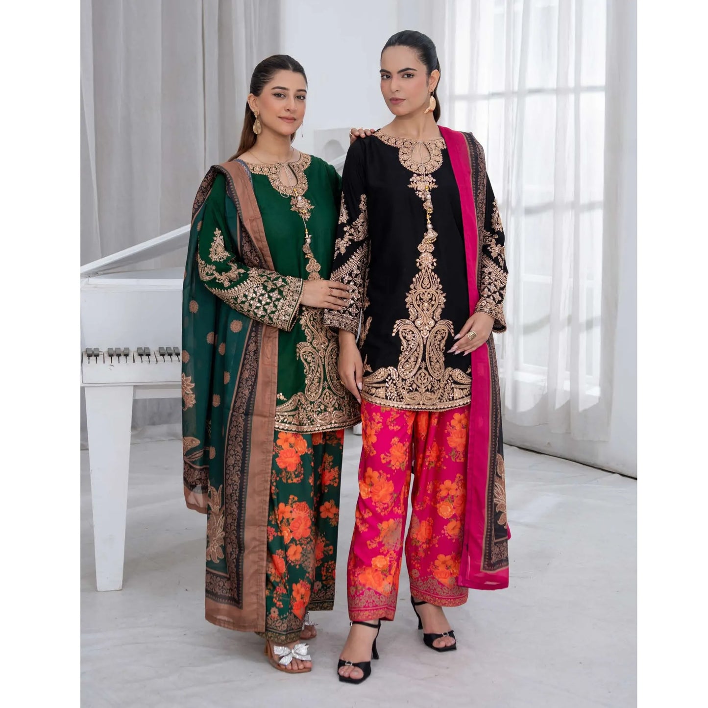 UTT-25 " Ethnic" Cambric Cotton 3 Pc Collection | Traditional Thread
