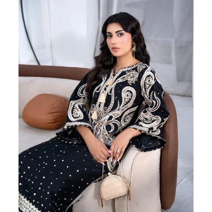UA-286 Embroidered Viscose Silk Co-Ords Set | Umnaa