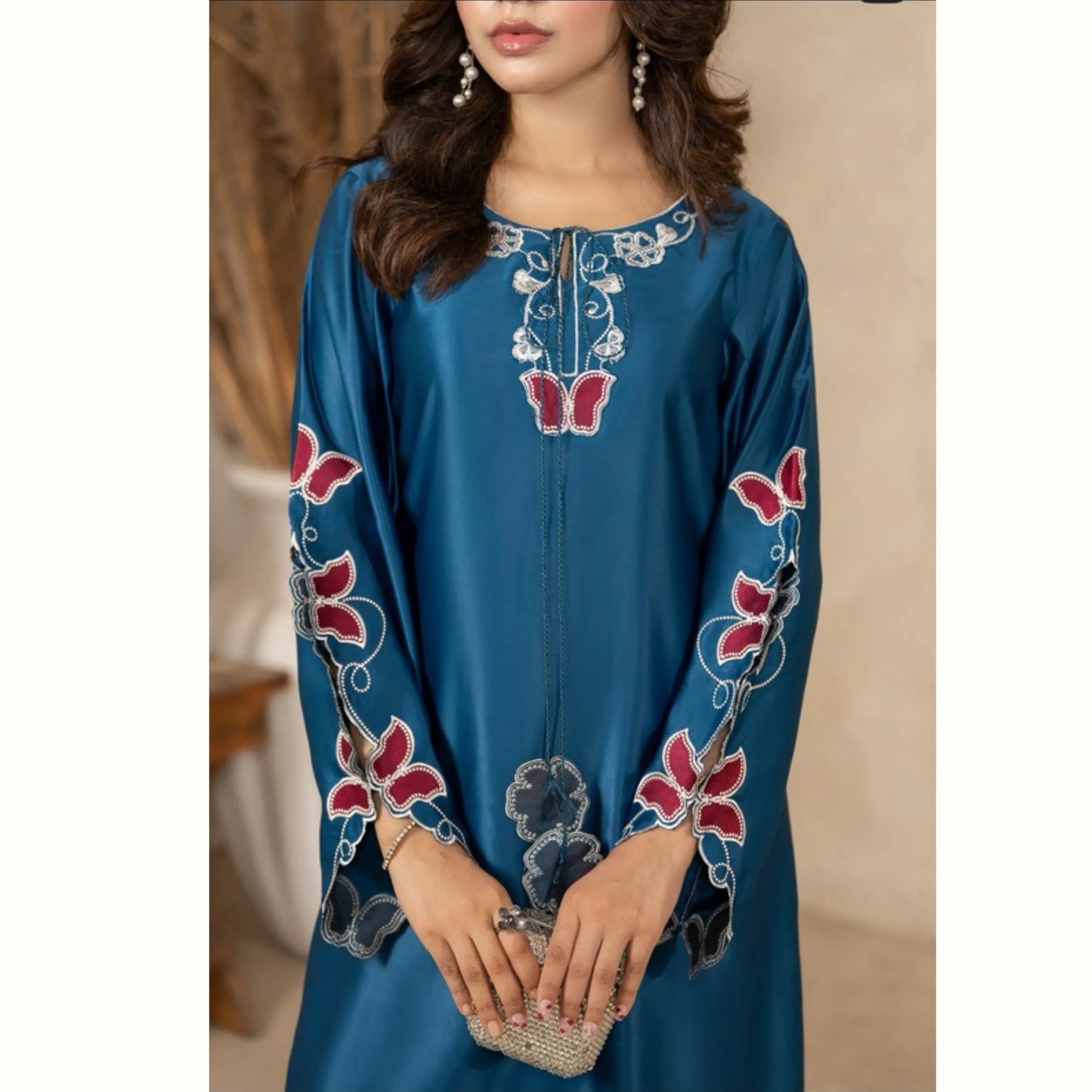 RA-39 Embroidered kaftan 2 Pc - Raniya.h