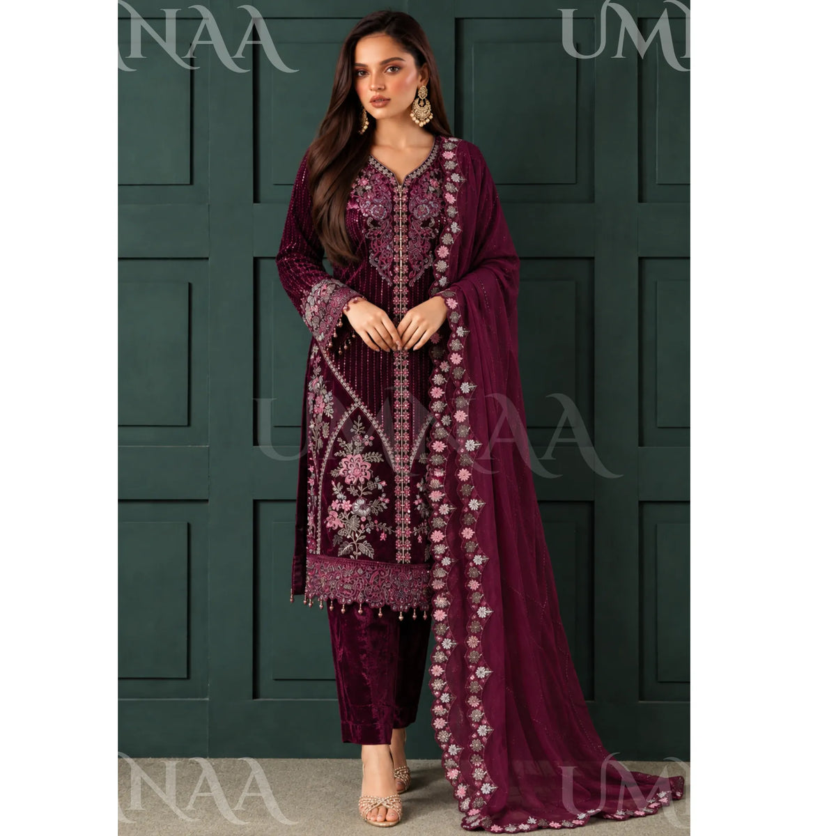 UA-314 Embroidered Luxury Velvet Collection | Umnaa