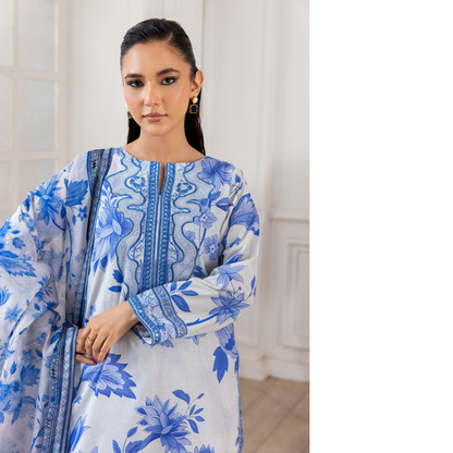 RA-15 Embroidered Trending Printed Farshi Shalwar Lawn Collection 3 Pc | Raniya.h