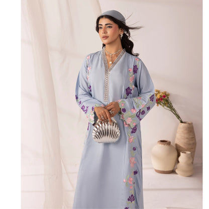 UMS-65 Lira by Simrans Embroidered Viscose Linen 3 Piece Suit | Premium Embroidered Shirt, Trouser & Dupatta | Semi Formal Women's Wear